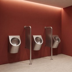Urinoir design inox URBA-TH avec détection thermique invisible sans contact