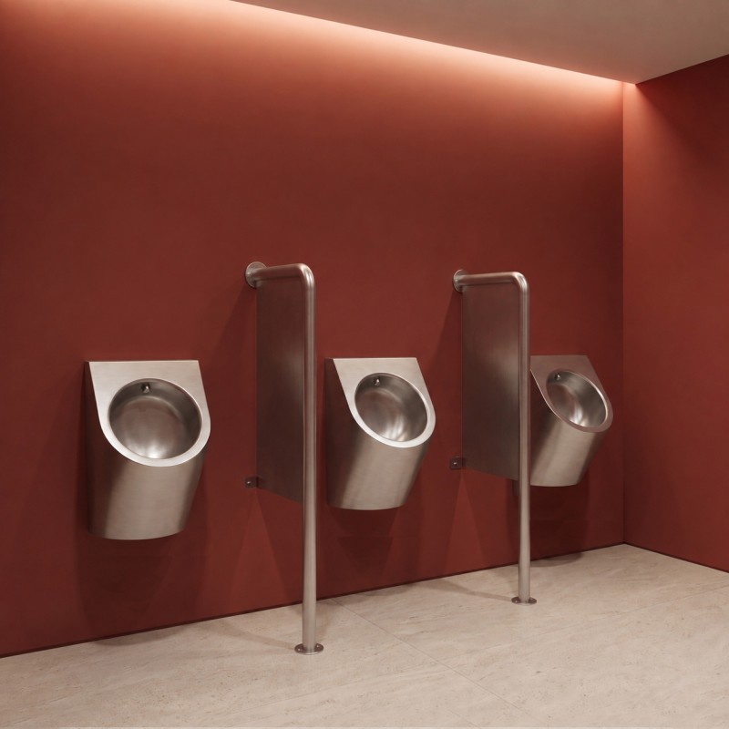 Design stainless steel urinal URBA-TH with invisible thermal detection and no-touch operation