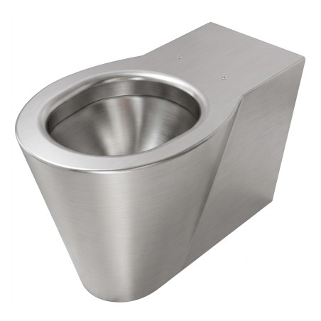 Inodoro montaje de suelo OPTIMA acero inoxidable cepillado, diseño robusto