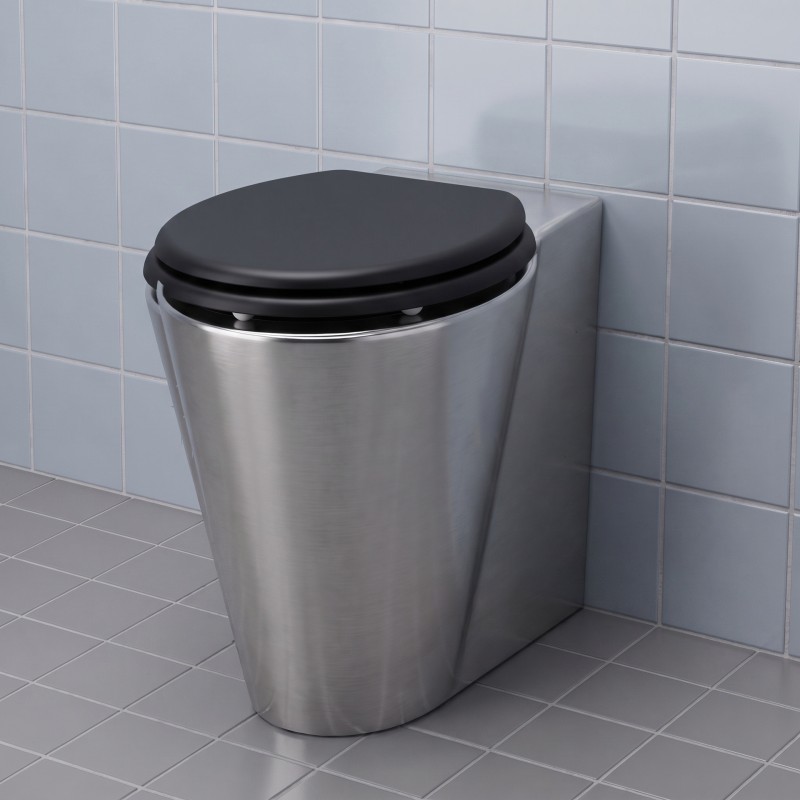 WC handicapé surélevé inox OPTIMA avec abattant, hauteur 480 mm WC handicapé surélevé inox OPTIMA avec abattant, hauteur 480 mm