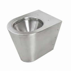 WC à poser PRIMA en acier inox brossé avec sortie horizontale