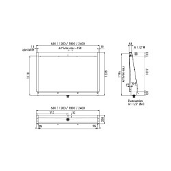 Dimensions stalle d’urinoir inox URPX