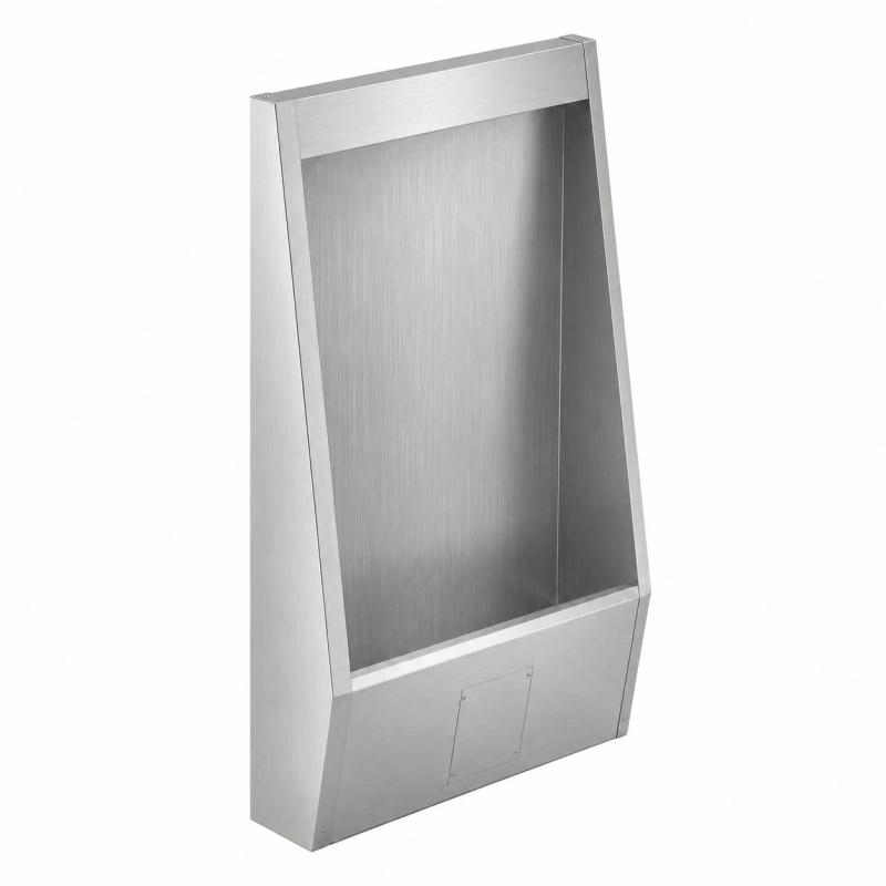 Stalle urinoir inox à poser au sol avec rinçage automatique intégré Stalle urinoir inox à poser au sol avec rinçage automatique intégré