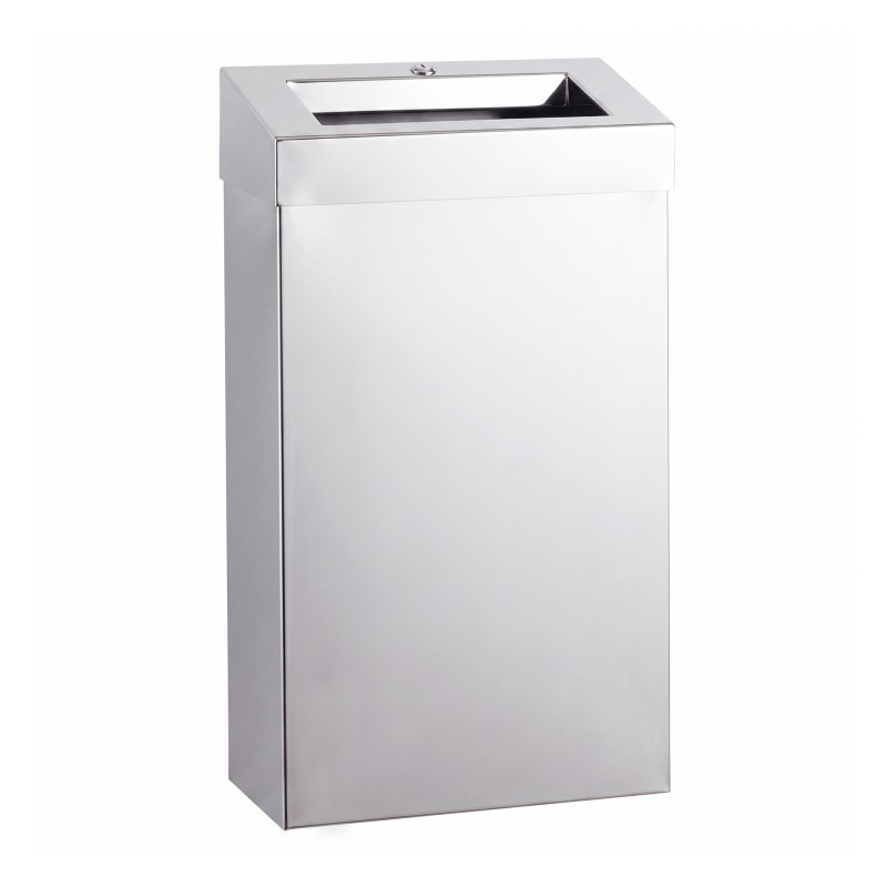 Elite Slim 27 L bright polished stainless steel trash bin avec removable key-lock lid Elite Slim 27 L bright polished stainless steel trash bin avec removable key-lock lid
