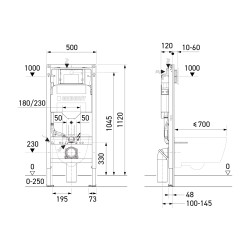 Plan bâti support GEBERIT en applique