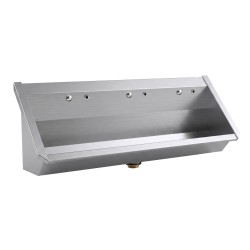 Urinoir collectif suspendu en inox brossé avec détections infrarouges intégrées