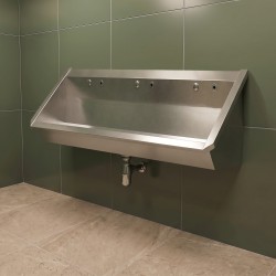 Urinario colectivo automático acero inox con descarga individual sin contacto
