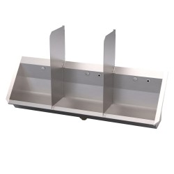 Urinoir collectif suspendu inox avec option séparateurs d’urinoirs URCO-1-SEP