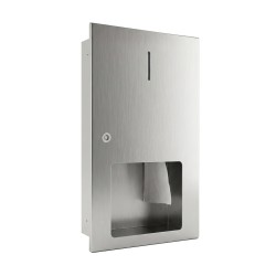 Recessed toilet paper holder, brushed stainless steel, maxi roll 400 m Recessed toilet paper holder, brushed stainless steel, maxi roll 400 m