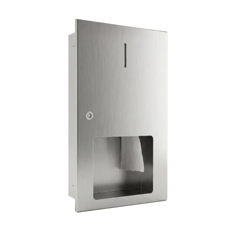 Portarrollos inodoro empotrado inox cepillado para rollo maxi 400 m