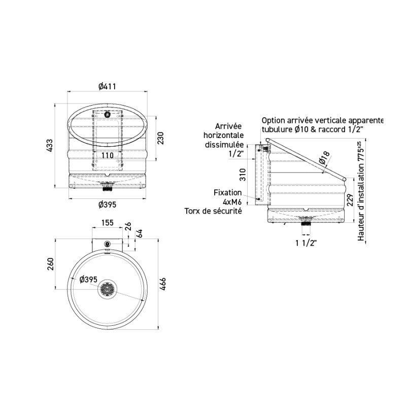 Stainless steel automatic flush urinal KEG dimensions: L 411 x D 466 x H 433 mm Stainless steel automatic flush urinal KEG dimensions: L 411 x D 466 x H 433 mm