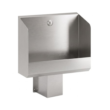 Wall-mounted stainless steel urinal with hidden automatic flush