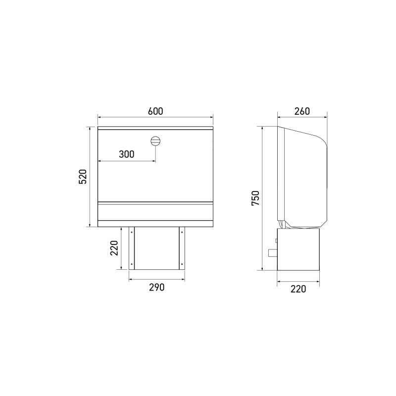 Plan urinoir automatique 1 place Plan urinoir automatique 1 place