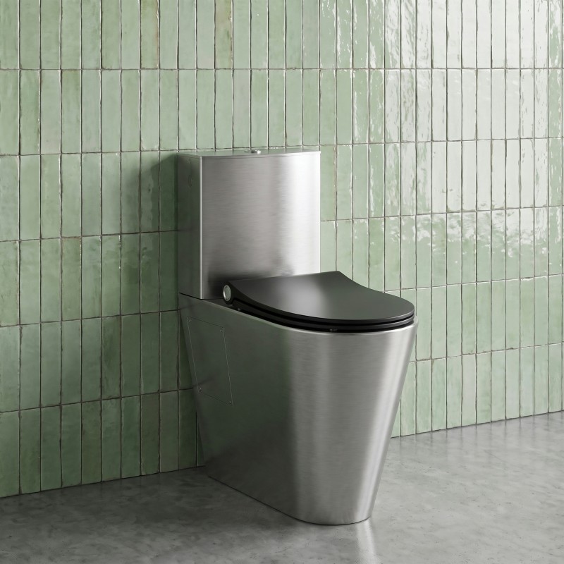 Pack WC surélevé ULTIMA avec cuvette et réservoir en acier inoxydable pour PMR Pack WC surélevé ULTIMA avec cuvette et réservoir en acier inoxydable pour PMR