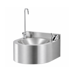 Stainless steel drinking fountain avec high spout for pitcher and bottle filling Stainless steel drinking fountain avec high spout for pitcher and bottle filling
