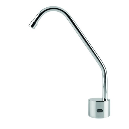 Electronic touchless swan-neck fountain faucet with infrared detection