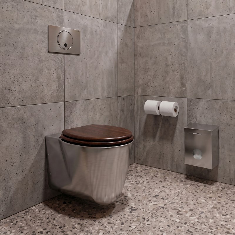 Cuvette WC suspendue inox antivandalisme pour collectivités et sanitaires publics Cuvette WC suspendue inox antivandalisme pour collectivités et sanitaires publics