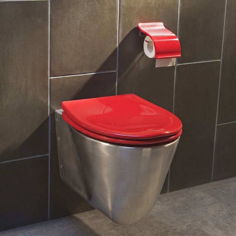 Suspended toilet stainless steel brushed OPTIMA contemporary design Suspended toilet stainless steel brushed OPTIMA contemporary design