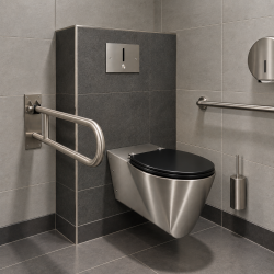 Cuvette WC suspendue inox OPTIMA longueur 700 mm pour personnes à mobilité réduite Cuvette WC suspendue inox OPTIMA longueur 700 mm pour personnes à mobilité réduite