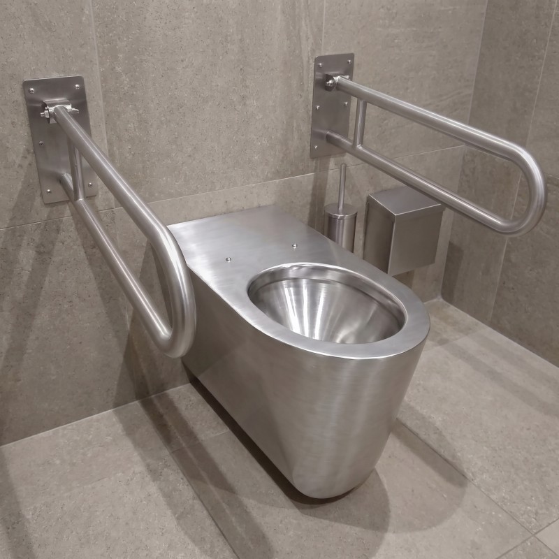 WC suspendu inox ULTIMA TC rallongé pour PMR avec fixation antivandalisme WC suspendu inox ULTIMA TC rallongé pour PMR avec fixation antivandalisme