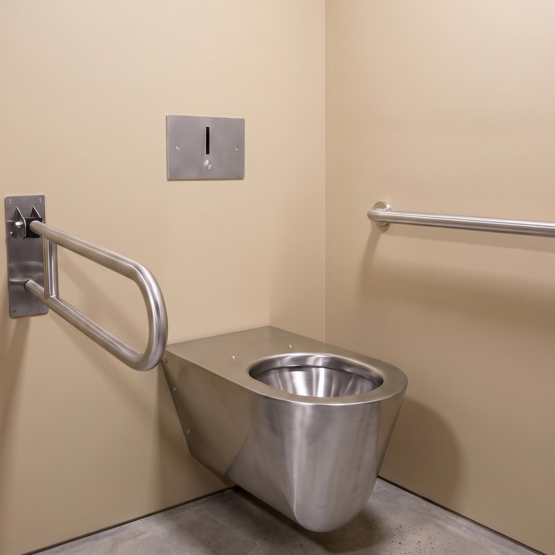 Cuvette WC suspendue inox ULTIMA accessible aux personnes à mobilité réduite