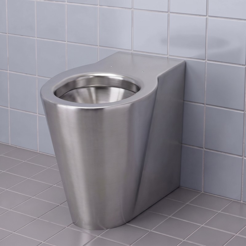 Toilette PMR inox OPTIMA surélevée pour sanitaires accessibles et collectivités