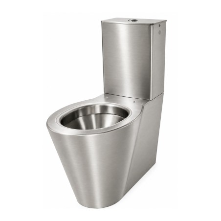 WC inox à poser OPTIMA avec réservoir en acier inoxydable AISI 304 brossé pour sanitaires collectifs