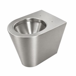 Inodoro de montaje de suelo PRIMA TC en acero inox AISI 304 cepillado con fijación antivandálica oculta