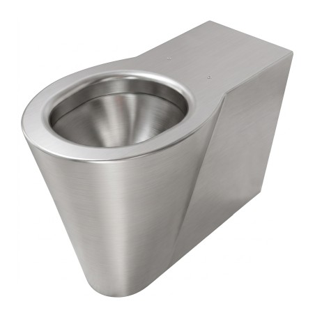 Raised accessible toilet OPTIMA brushed stainless steel floor-mounted
