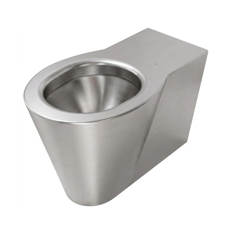 Inodoro de montaje de suelo OPTIMA acero inoxidable cepillado diseño robusto