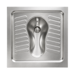 Toilet, Turkish style, brushed stainless steel AISI 304, floor-mounted