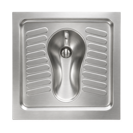 Toilet, Turkish style, brushed stainless steel AISI 304, floor-mounted