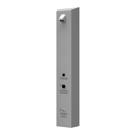 Panneau de douche en inox avec minuteur à jeton RFID et signalétique