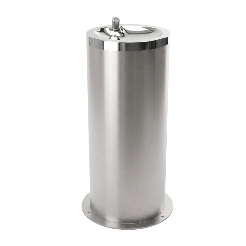 Stainless steel floor-standing drinking fountain with touchless automatic tap Stainless steel floor-standing drinking fountain with touchless automatic tap