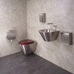 Secamanos POCK’AIR compacto instalado en sanitarios públicos