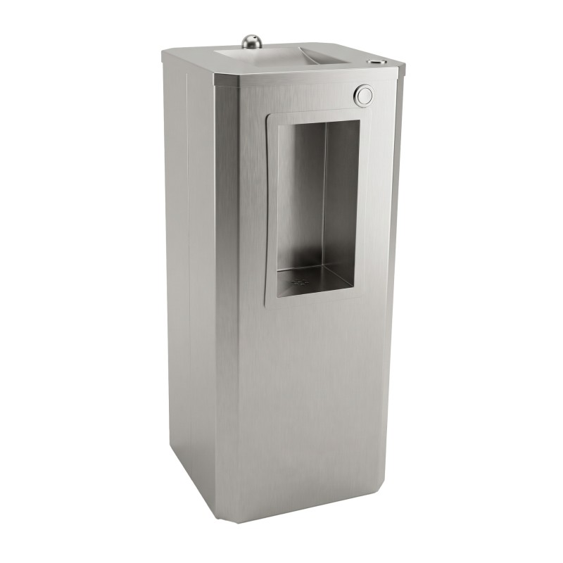 Vandal-resistant floor-standing drinking fountain in brushed stainless steel AISI 304, ref. FB-010 Vandal-resistant floor-standing drinking fountain in brushed stainless steel AISI 304, ref. FB-010