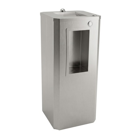 Fontaine à boire antivandalisme sur pied en inox AISI 304 brossé, réf. FB-010