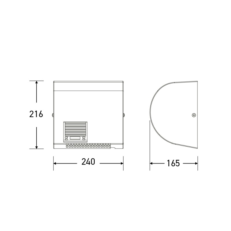 Dimensions of low-noise stainless steel hand dryer Dimensions of low-noise stainless steel hand dryer