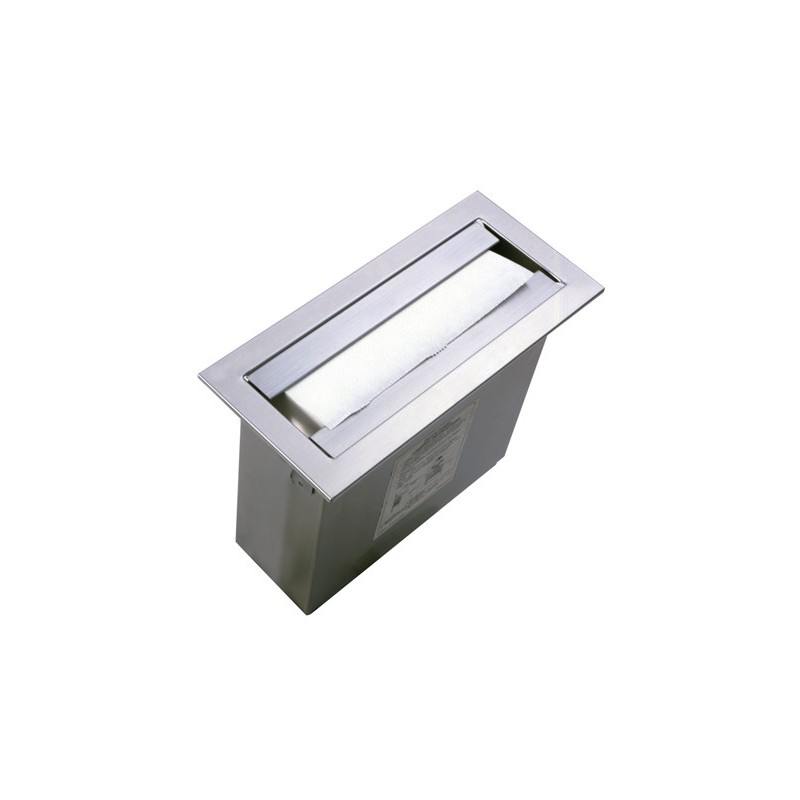 Distributeur inox serviettes montage encastré à remplir par le haut