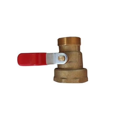 Brass nipple M1''/F 1 1/2'' with shut off valve reduce the water inlet for flush valve 1 1/2''