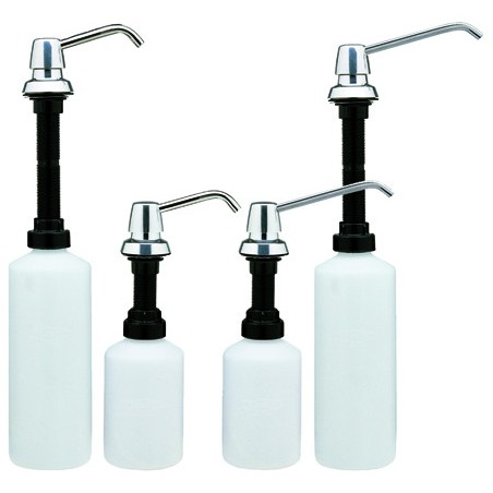 Dispensador de jabón empotrado, acero inoxidable, caño móvil