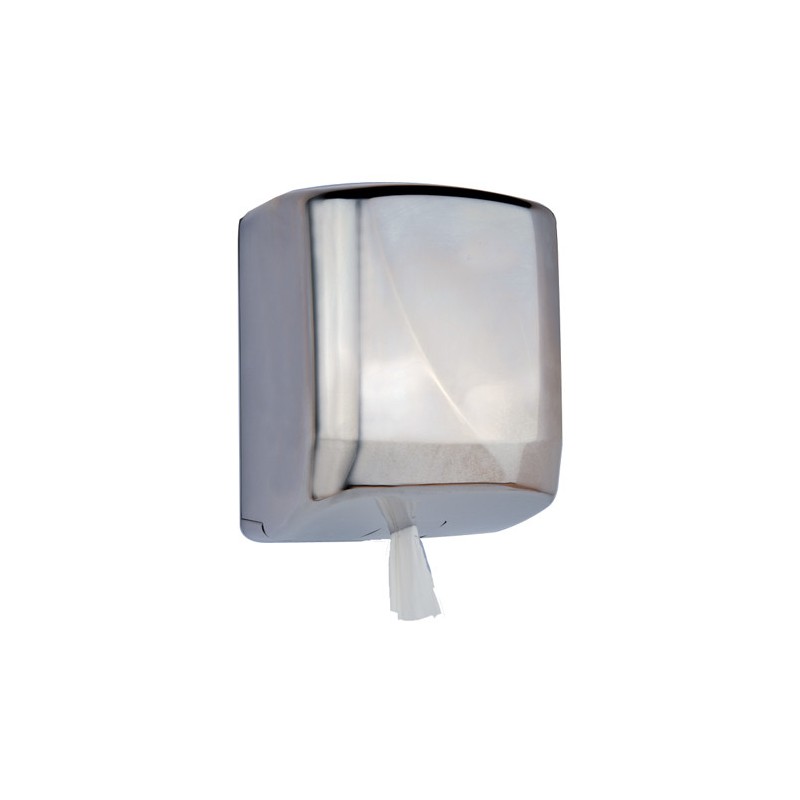 Sistema de dispensación central de FUTURA para carretes de limpieza maxi, acero inoxidable cepillado