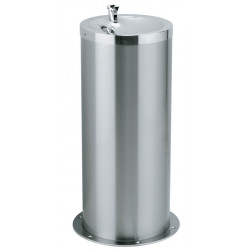 Drinking fountain on foot column stainless steel for collectivities
