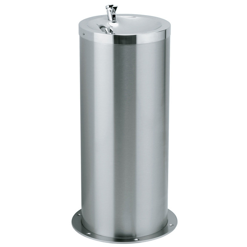 Photo Drinking fountain on foot column stainless steel for collectivities FB-001