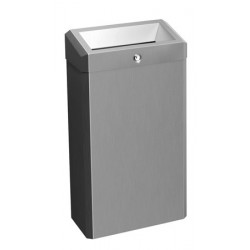 Miniature-2 Waste receptacle ELITE stainless steel brushed wall or floor mounted with lid MKS-101