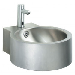 Miniature-2 Wash basin mural stainless steel with electronic faucet SMART LM-020-S