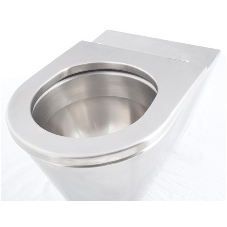 WC seat in stainless steel simple vandal-proof