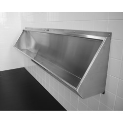 Miniature-1 Wall-mounted stainless steel communal urinal, for 1 to 4 users URCO-1200