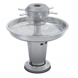 Miniature-3 Fregadero circular de acero inoxidable sobre soporte LAGOON, depósito de jabón en el soporte, vaso portacepillos LC-04