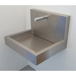 Miniature-1 Lavabo de acero inoxidable con desagüe oculto y credenza para la grifería de pared L-114-D